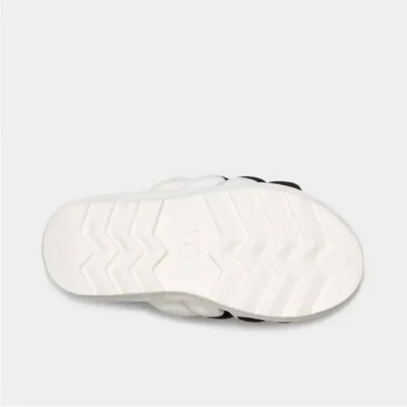 NWT Ugg maxi slide logo quilted puff platform slipper sandals white black retro - Picture 6 of 13
